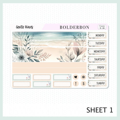 GENTLE WAVES Hobonichi Cousin || Planner Sticker Kit