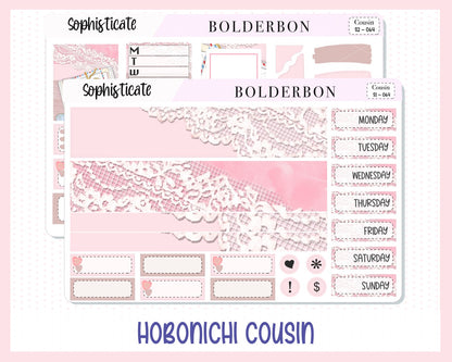 SOPHISTICATE Hobonichi Cousin || Weekly Planner Sticker Kit Hand Drawn, Valentine's, Love