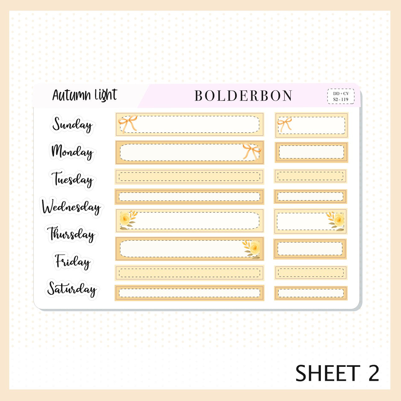 AUTUMN LIGHT 7x9 Daily Duo || Planner Sticker Kit for Erin Condren