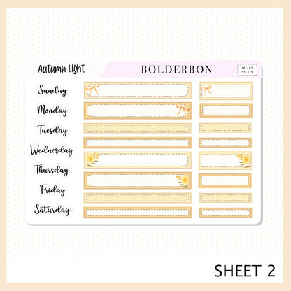 AUTUMN LIGHT 7x9 Daily Duo || Planner Sticker Kit for Erin Condren
