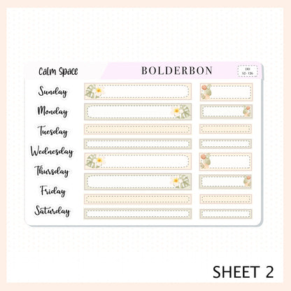 CALM SPACE 7x9 Daily Duo || Planner Sticker Kit for Erin Condren