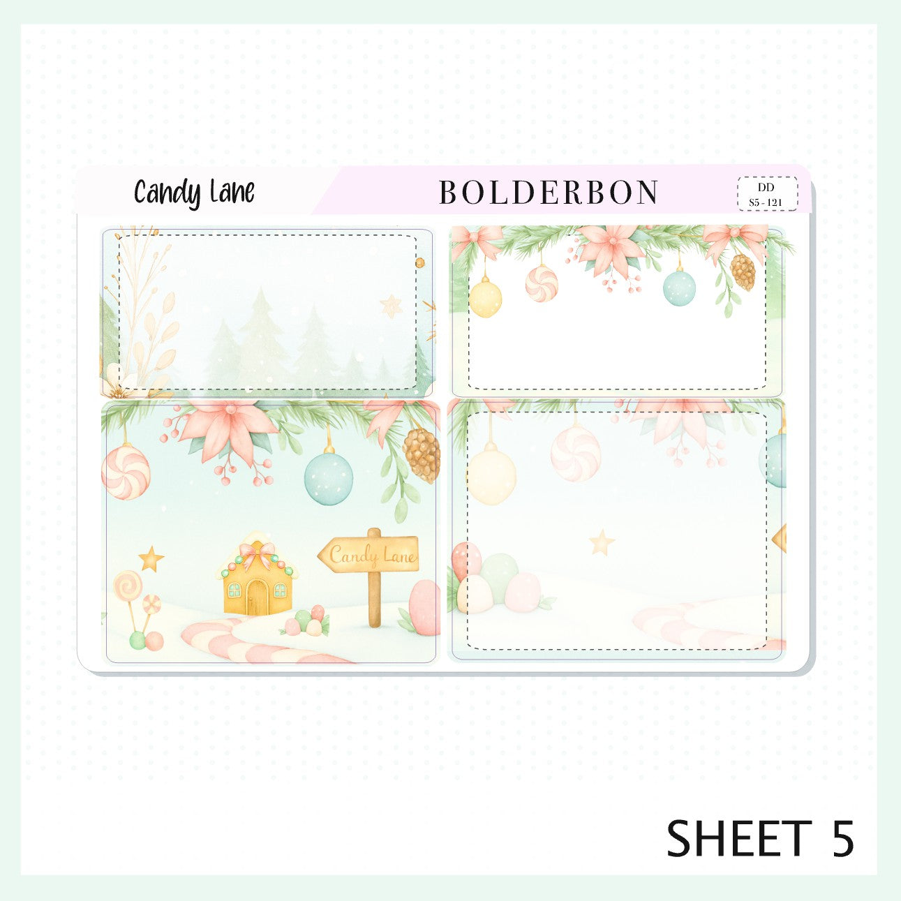 CANDY LANE 7x9 Daily Duo || Planner Sticker Kit for Erin Condren