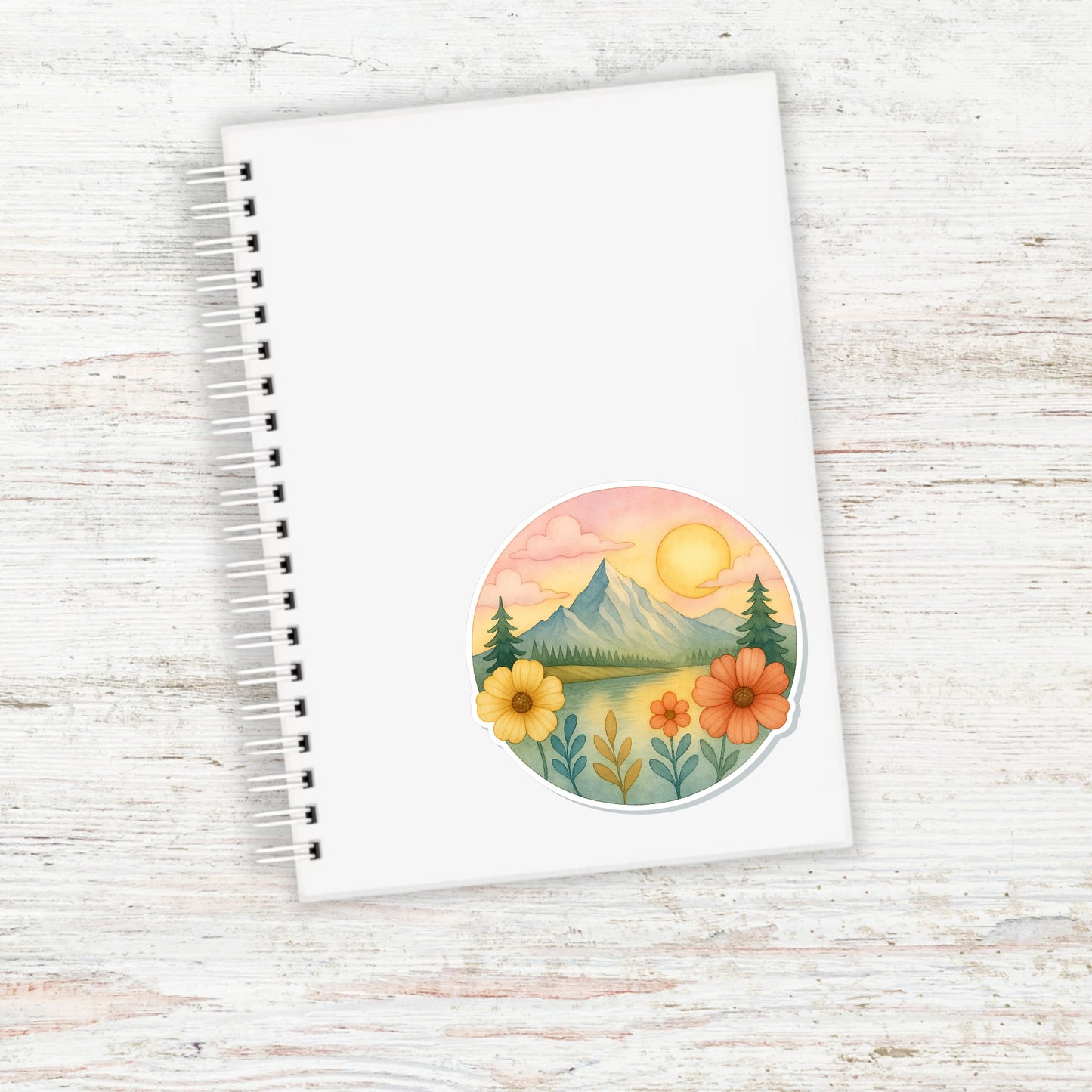 Dream Mountain Vinyl Sticker || Night Mountain Sticker, Floral Nature Decal, Hiking Adventure Aesthetic, Waterproof Laptop Sticker (Copy)