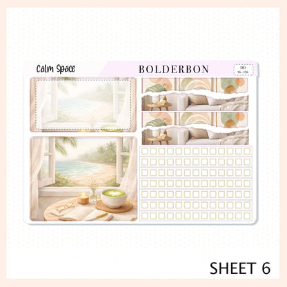 CALM SPACE 7x9 Daily Duo || Planner Sticker Kit for Erin Condren