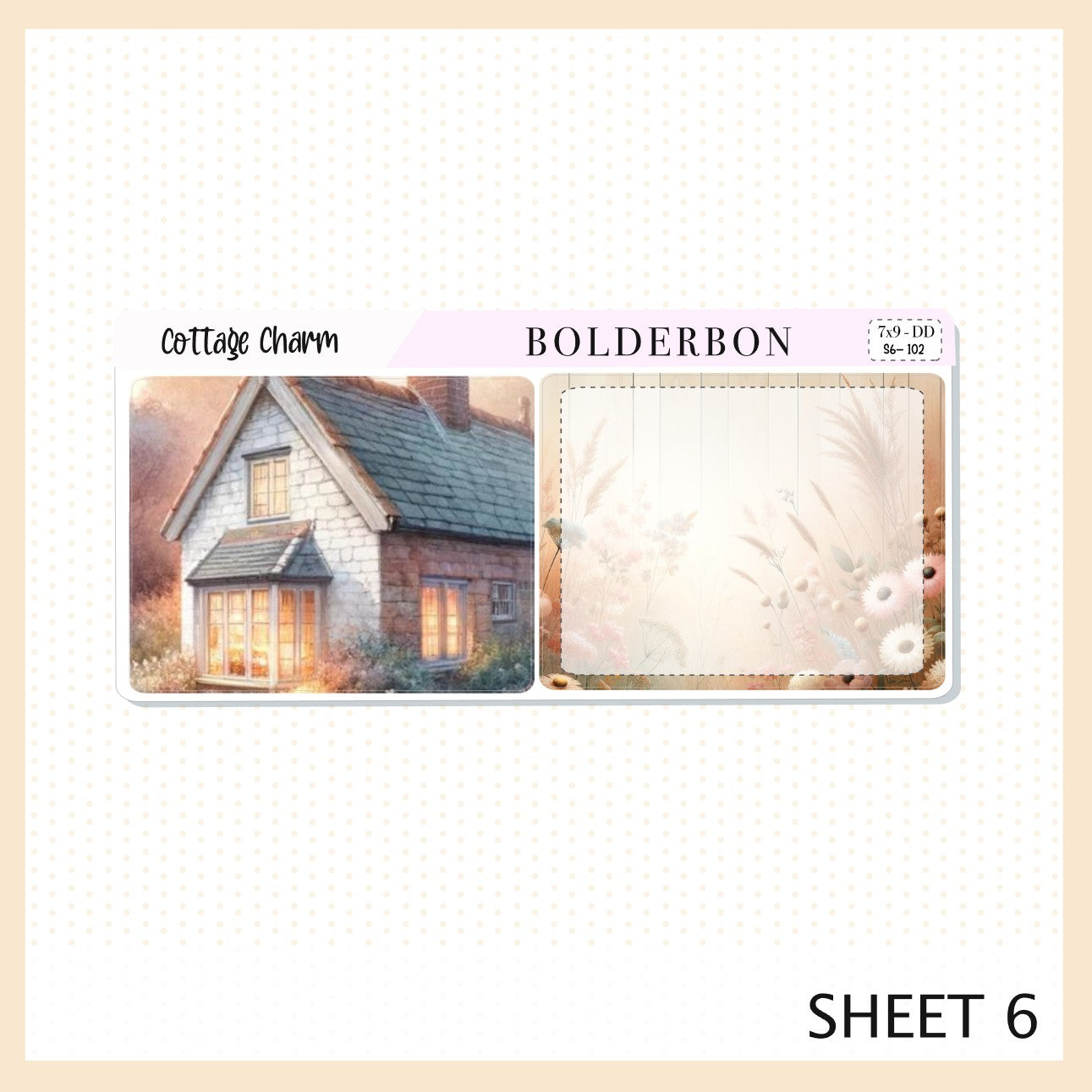 COTTAGE CHARM 7x9 Daily Duo || Planner Sticker Kit for Erin Condren