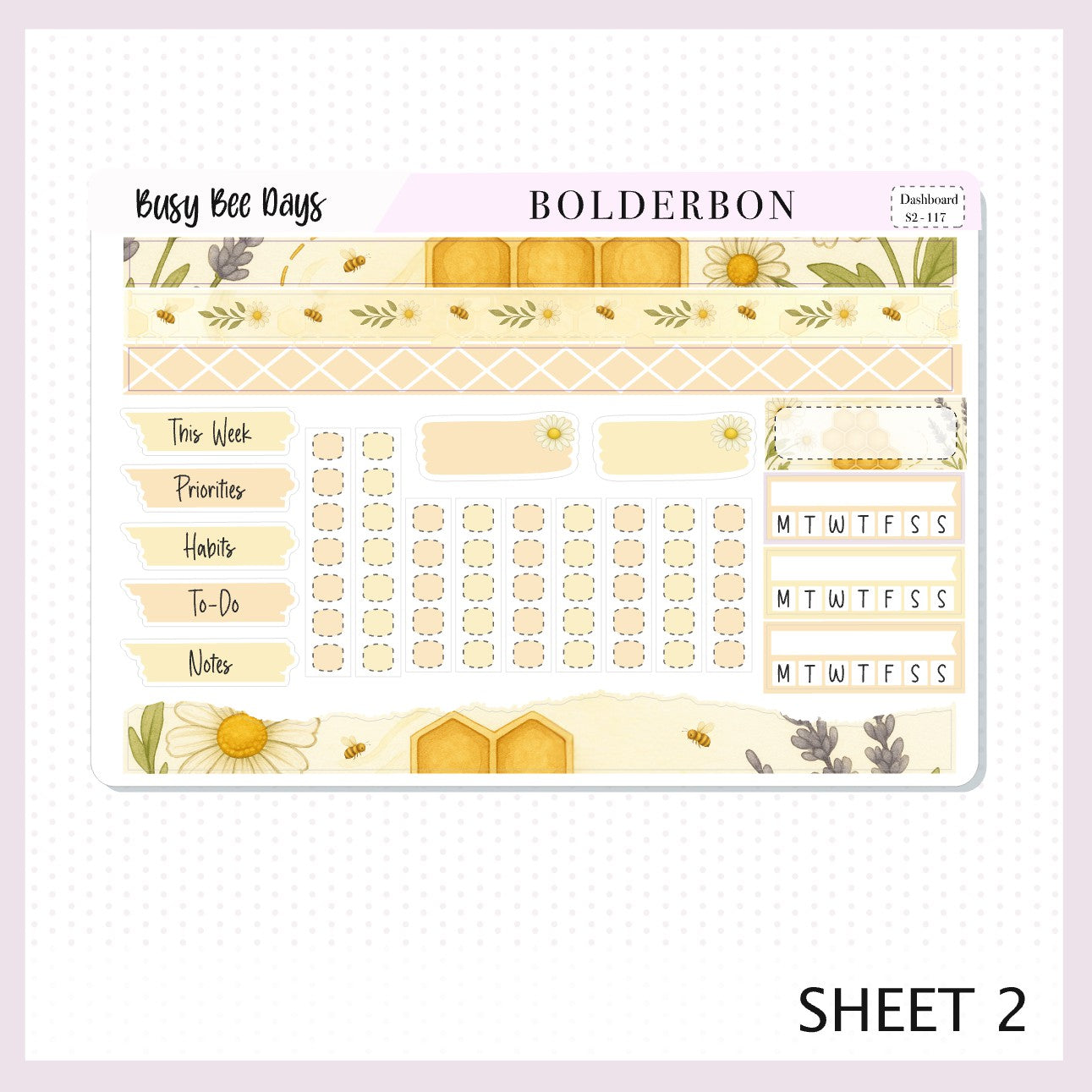 BUSY BEE DAYS Erin Condren Dashboard Sticker kit || Bees, Florals & Cozy Farmhouse Vibe Planner Stickers