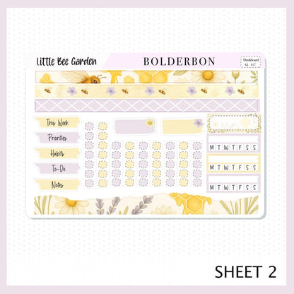 LITTLE BEE GARDEN Erin Condren Dashboard Sticker kit || Bees, Florals & Cozy Farmhouse Vibe Planner Stickers