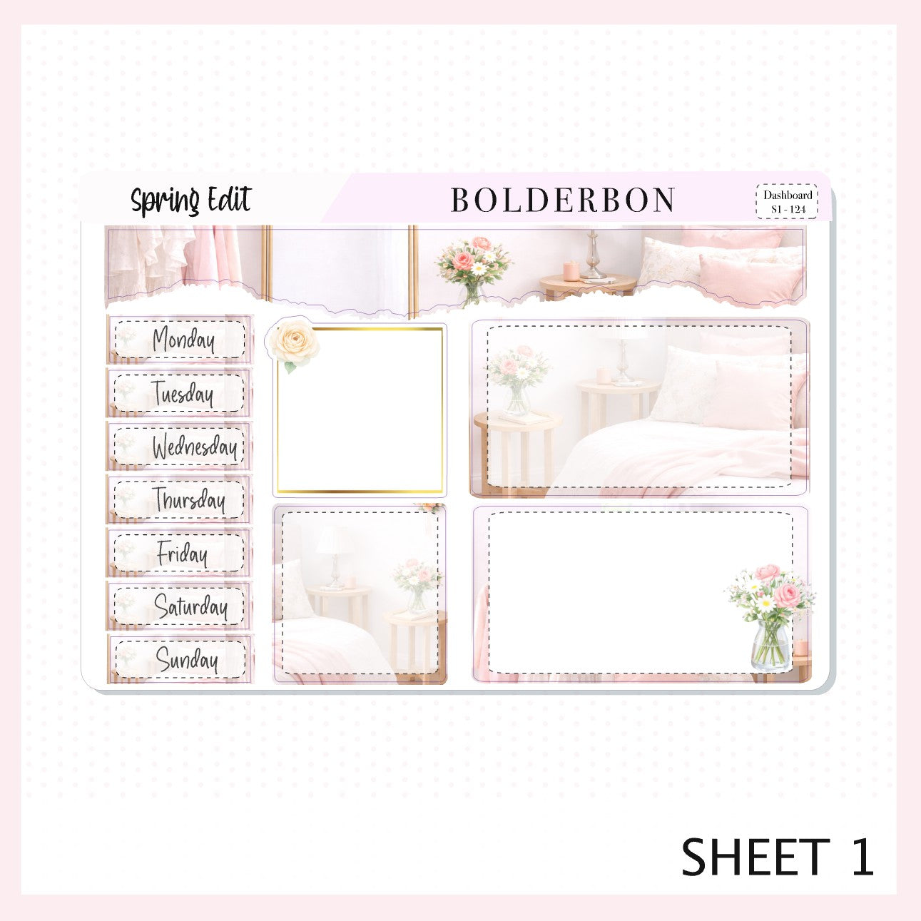 SPRING EDIT Erin Condren Dashboard Sticker kit || Elegant Planner Stickers, Pastel Spring Edit Weekly Kit