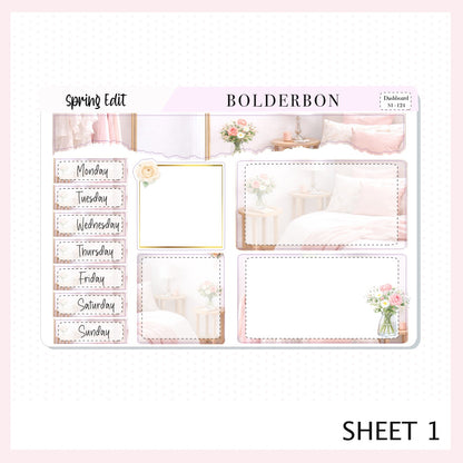 SPRING EDIT Erin Condren Dashboard Sticker kit || Elegant Planner Stickers, Pastel Spring Edit Weekly Kit