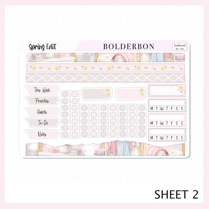 SPRING EDIT Erin Condren Dashboard Sticker kit || Elegant Planner Stickers, Pastel Spring Edit Weekly Kit