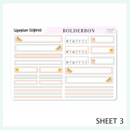 SUGARPLUM SLEIGHRIDE Erin Condren Dashboard Sticker kit || Festive Christmas Planner Stickers, Holiday Pastel Vibe