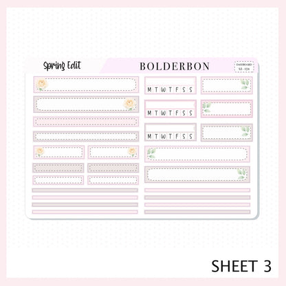 SPRING EDIT Erin Condren Dashboard Sticker kit || Elegant Planner Stickers, Pastel Spring Edit Weekly Kit