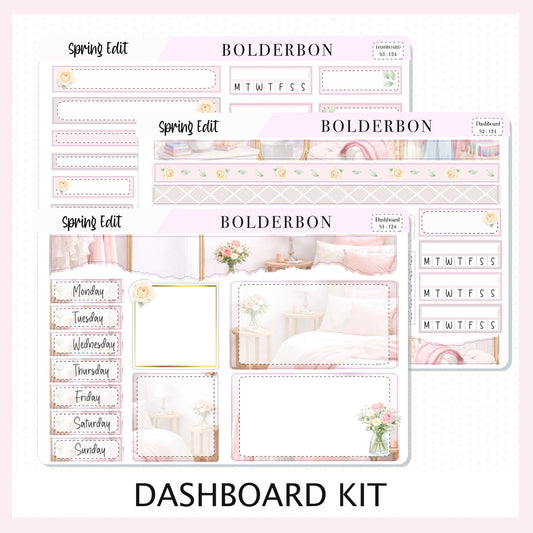 SPRING EDIT Erin Condren Dashboard Sticker kit || Elegant Planner Stickers, Pastel Spring Edit Weekly Kit
