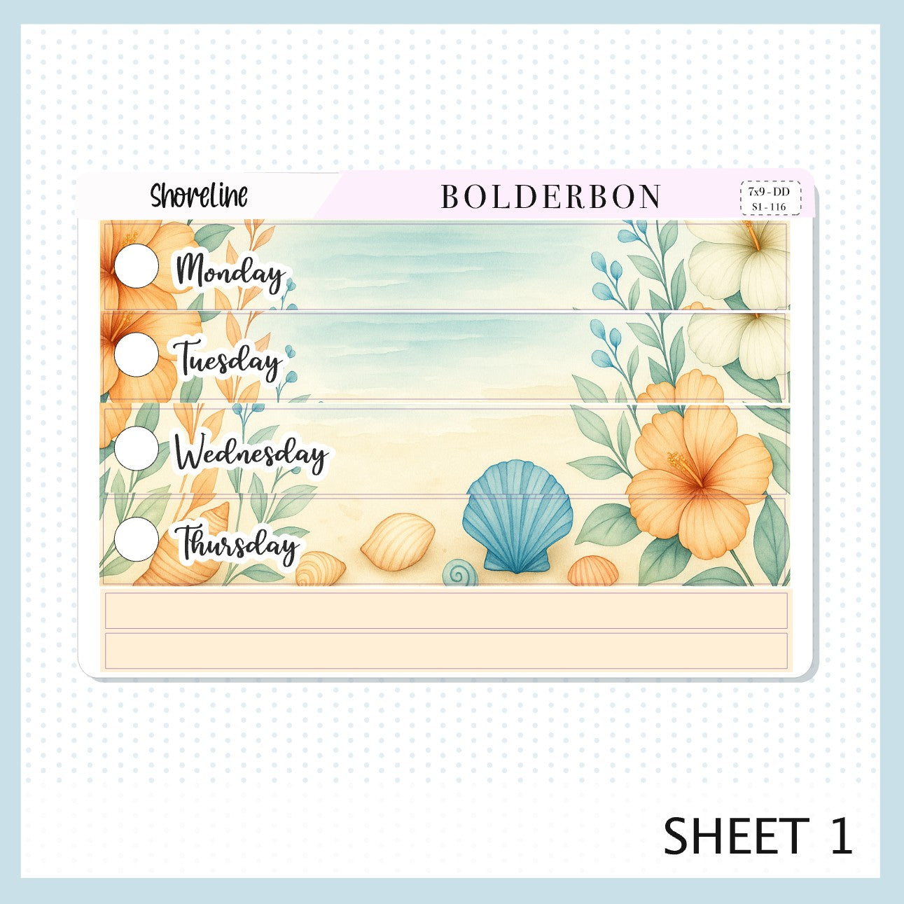 SHORELINE 7x9 Daily Duo || Planner Sticker Kit for Erin Condren