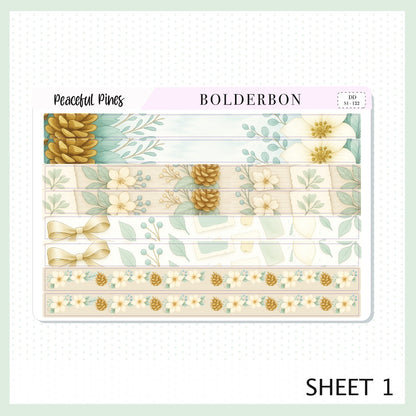 PEACEFUL PINES 7x9 Daily Duo || Planner Sticker Kit for Erin Condren