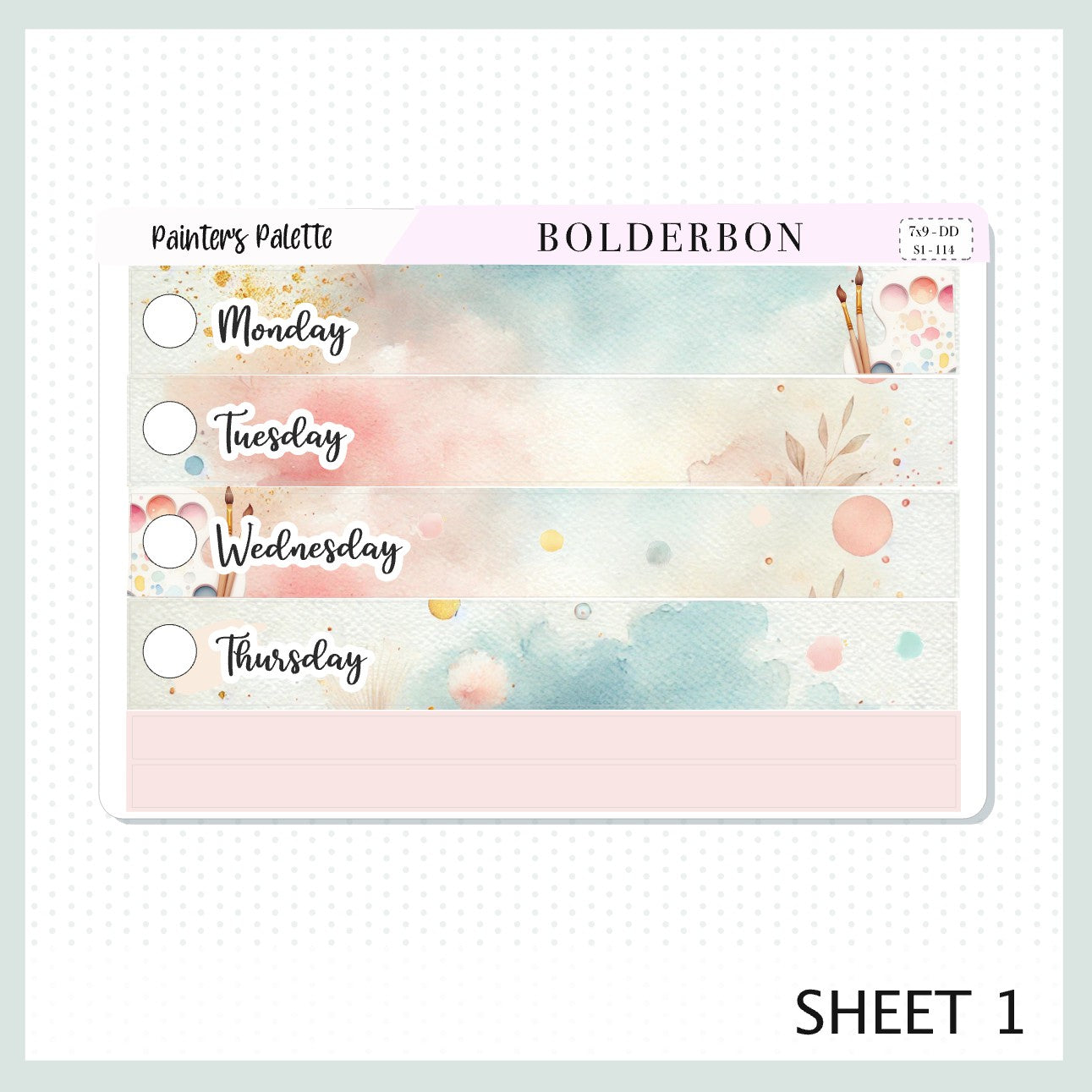 PAINTER'S PALETTE 7x9 Daily Duo || Planner Sticker Kit for Erin Condren