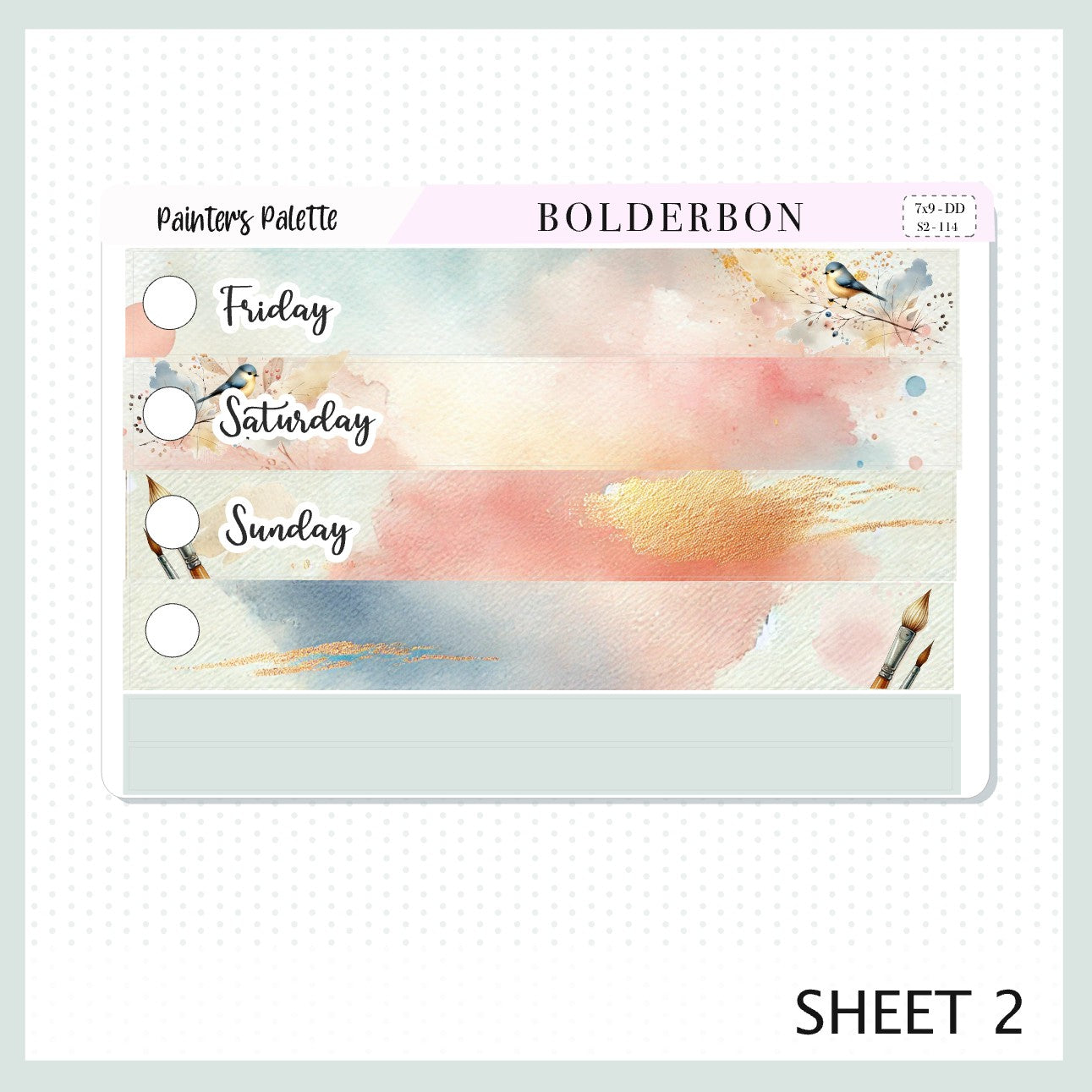 PAINTER'S PALETTE 7x9 Daily Duo || Planner Sticker Kit for Erin Condren