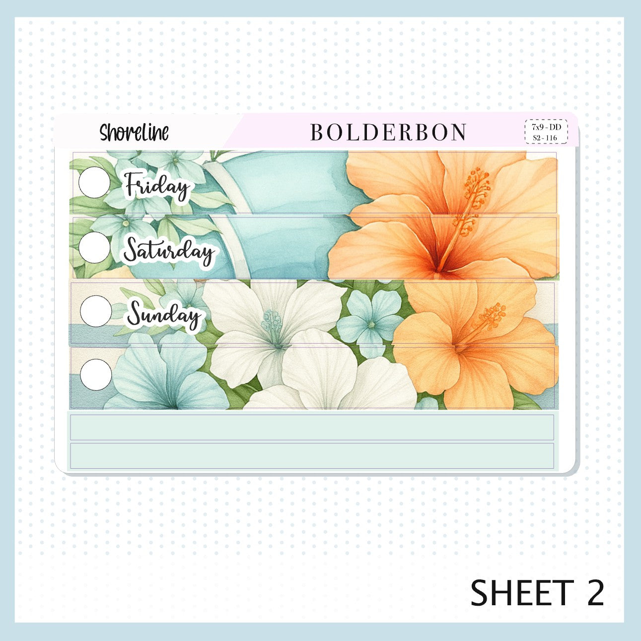 SHORELINE 7x9 Daily Duo || Planner Sticker Kit for Erin Condren