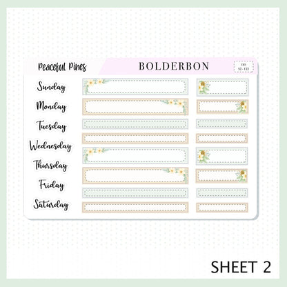 PEACEFUL PINES 7x9 Daily Duo || Planner Sticker Kit for Erin Condren