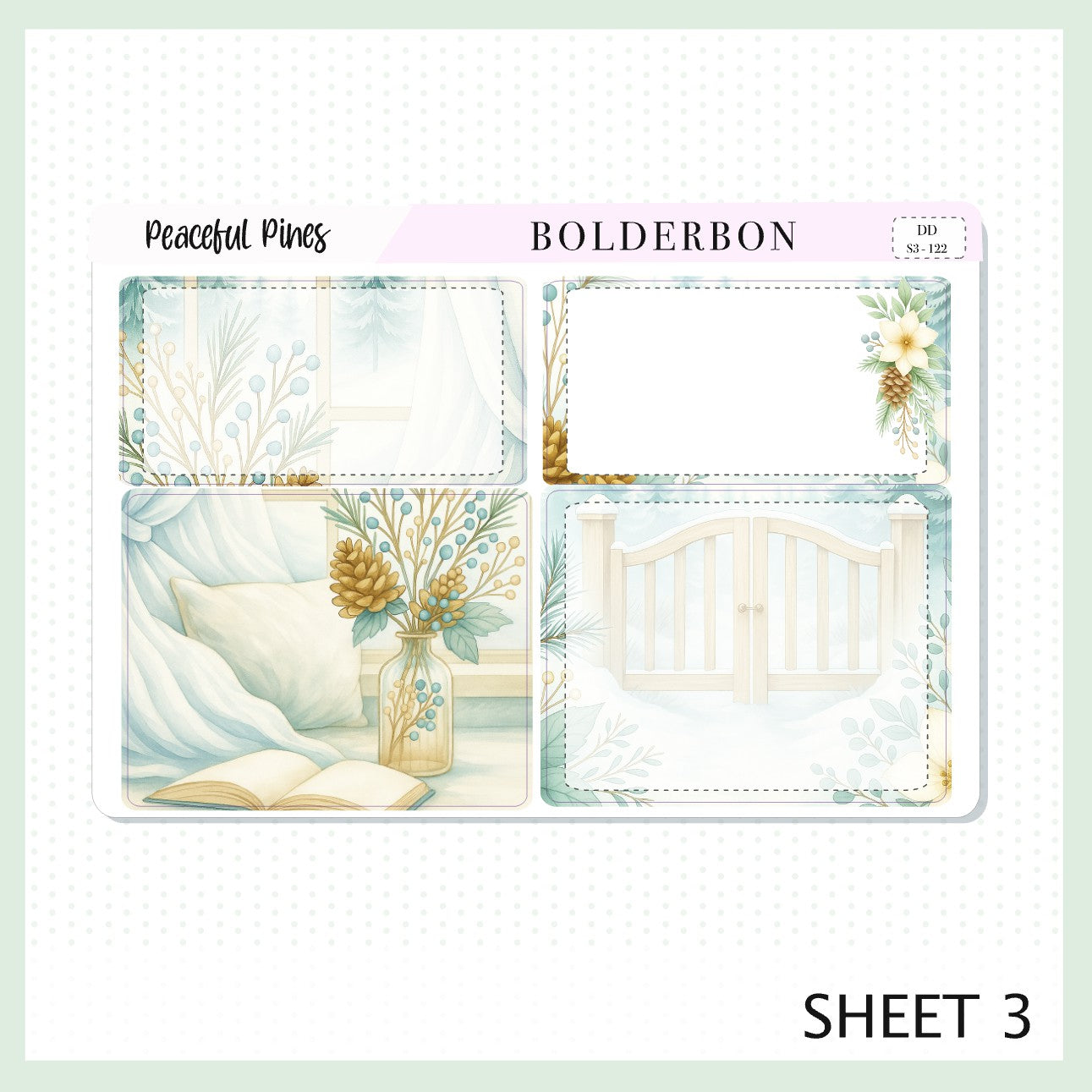 PEACEFUL PINES 7x9 Daily Duo || Planner Sticker Kit for Erin Condren