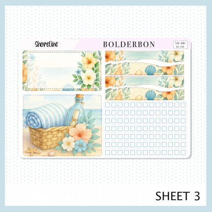 SHORELINE 7x9 Daily Duo || Planner Sticker Kit for Erin Condren