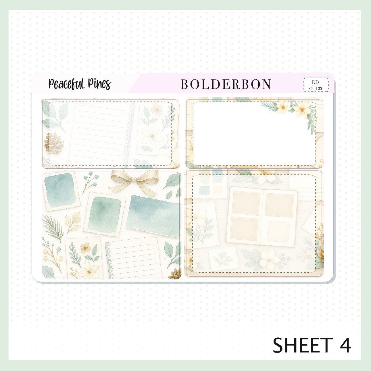 PEACEFUL PINES 7x9 Daily Duo || Planner Sticker Kit for Erin Condren