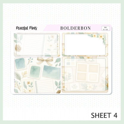 PEACEFUL PINES 7x9 Daily Duo || Planner Sticker Kit for Erin Condren