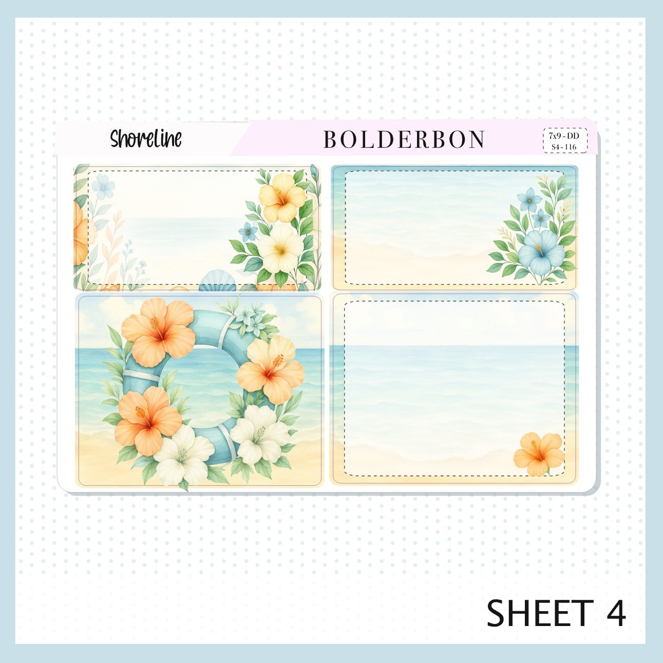 SHORELINE 7x9 Daily Duo || Planner Sticker Kit for Erin Condren