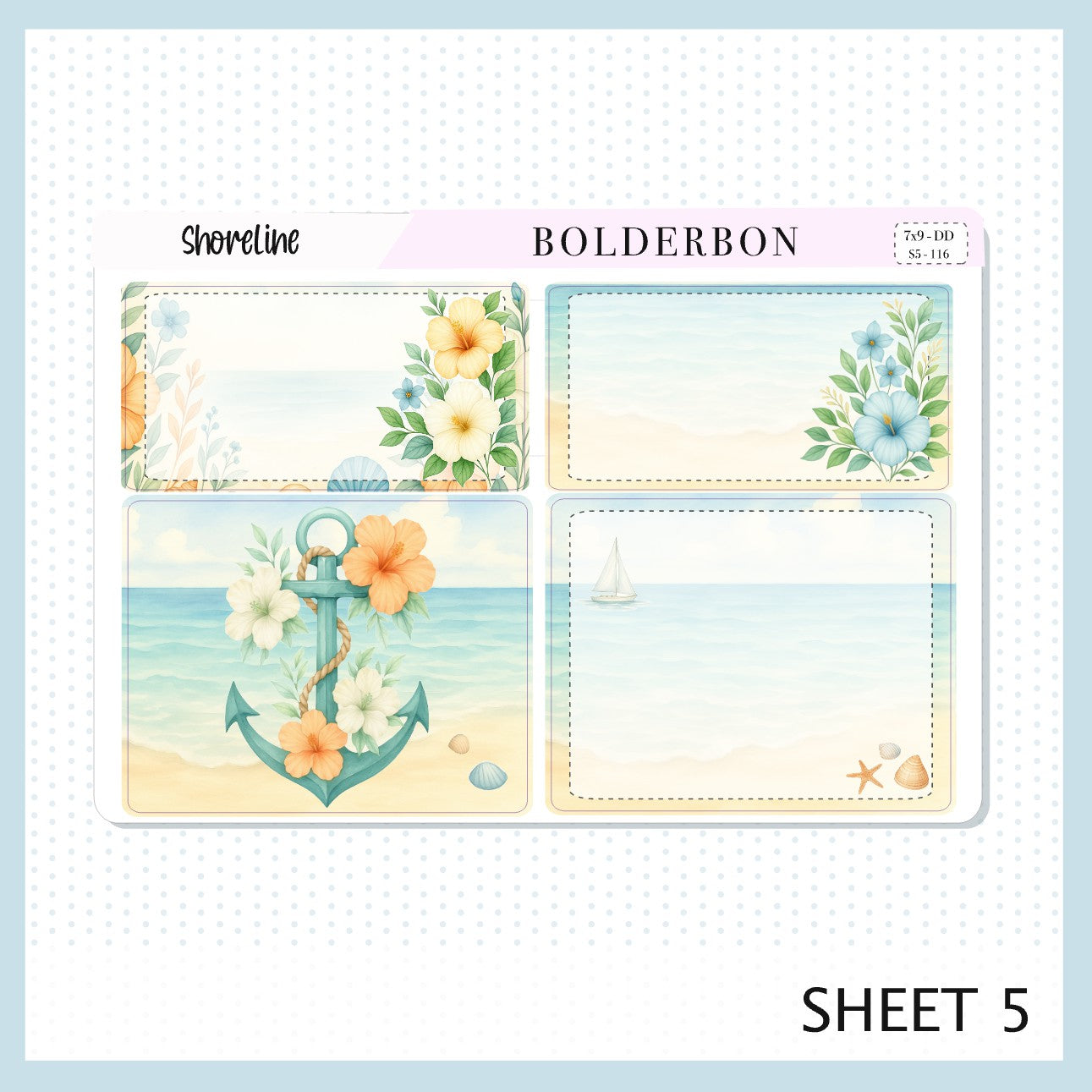 SHORELINE 7x9 Daily Duo || Planner Sticker Kit for Erin Condren