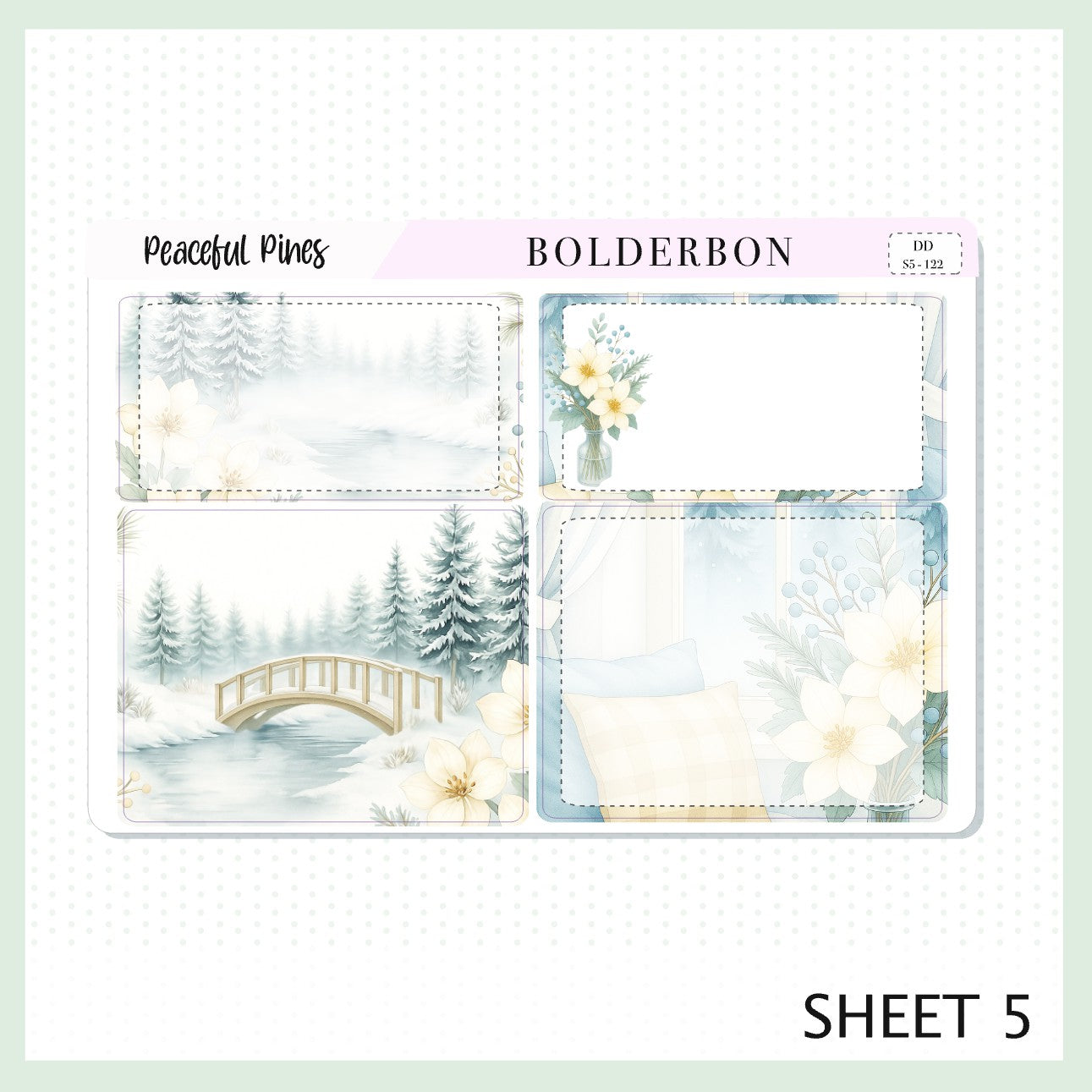 PEACEFUL PINES 7x9 Daily Duo || Planner Sticker Kit for Erin Condren