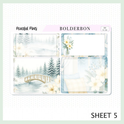 PEACEFUL PINES 7x9 Daily Duo || Planner Sticker Kit for Erin Condren