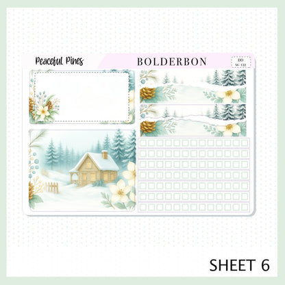PEACEFUL PINES 7x9 Daily Duo || Planner Sticker Kit for Erin Condren