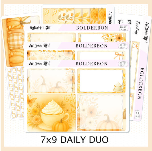 AUTUMN LIGHT 7x9 Daily Duo || Planner Sticker Kit for Erin Condren