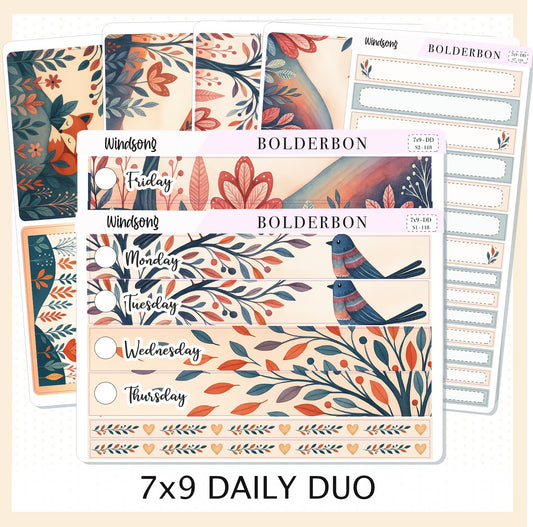 WINDSONG 7x9 Daily Duo || Planner Sticker Kit for Erin Condren
