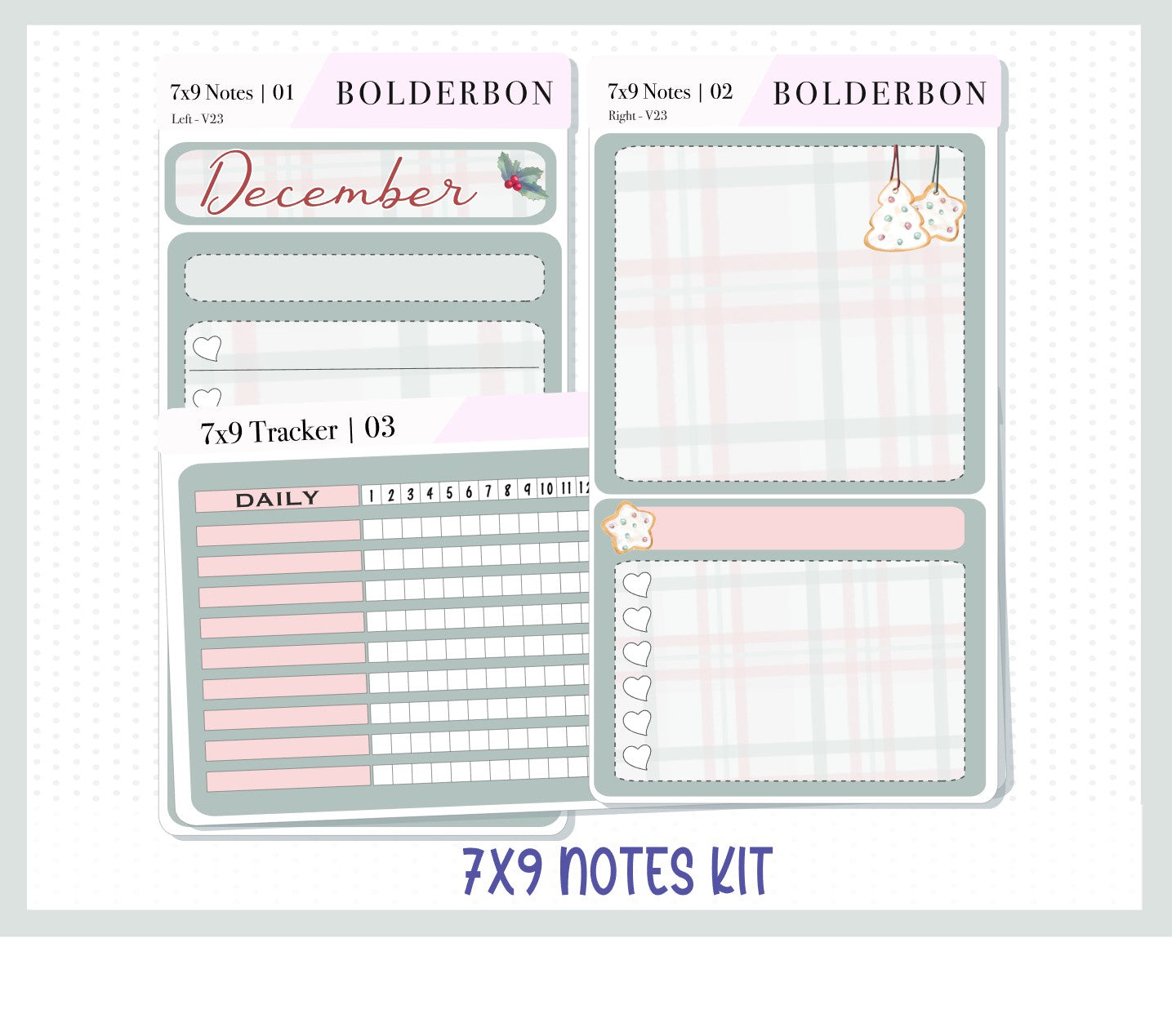 December Notes Decorations DECEMBER 7x9 Notes Kit || Planner Sticker Kit for Erin Condren Dashboa ...
