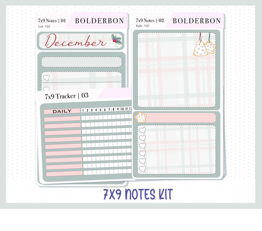 DECEMBER 7x9 Notes Kit || Planner Sticker Kit for Erin Condren Dashboard