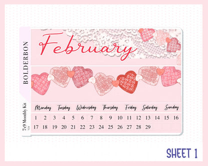 FEBRUARY 7x9 Monthly Sticker Kit || Sweet Love, Valentine's