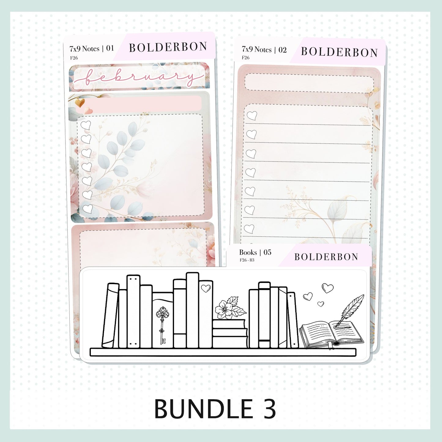 FEBRUARY 7x9 Notes Kit || Planner Sticker Kit for Erin Condren Planners, Timeless Tales