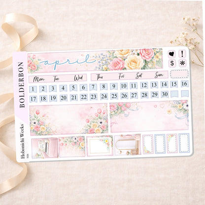 APRIL Hobonichi Weeks || Hello Spring, Monthly Planner Sticker Kit