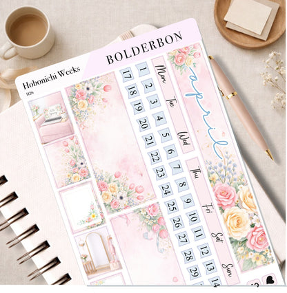 APRIL Hobonichi Weeks || Hello Spring, Monthly Planner Sticker Kit