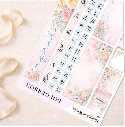 APRIL Hobonichi Weeks || Hello Spring, Monthly Planner Sticker Kit