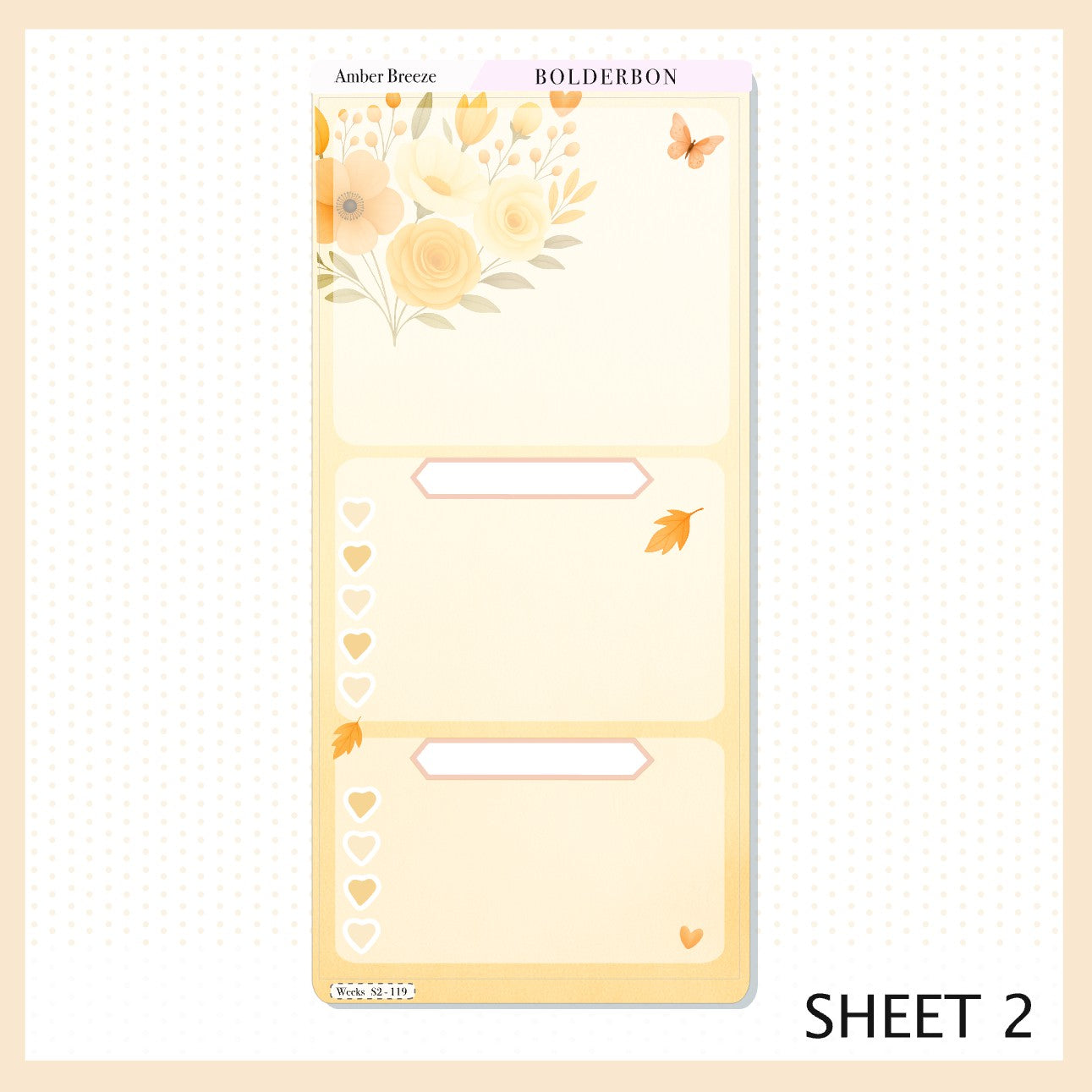 AMBER BREEZE Hobonichi Weeks || Cozy Fall Floral Planner Stickers, Autumn Aesthetic Vibe
