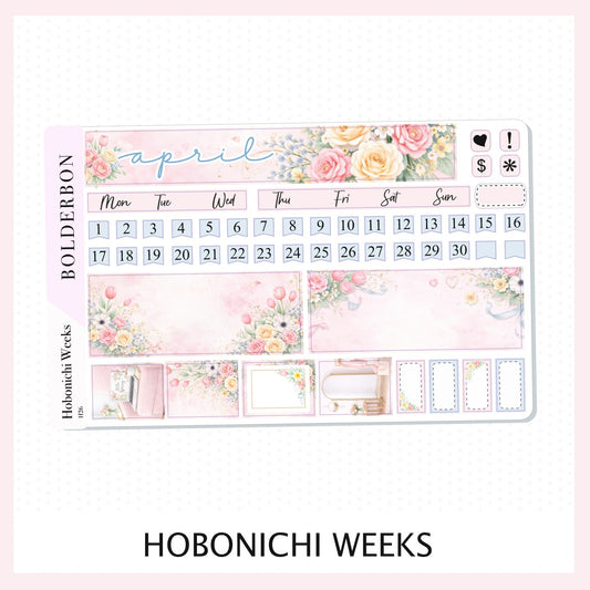 APRIL Hobonichi Weeks || Hello Spring, Monthly Planner Sticker Kit