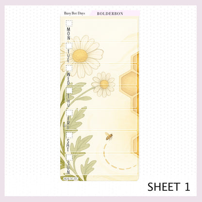 BUSY BEE DAYS Hobonichi Weeks || Bees, Florals & Cozy Farmhouse Vibe, Weekly Planner Sticker Kit