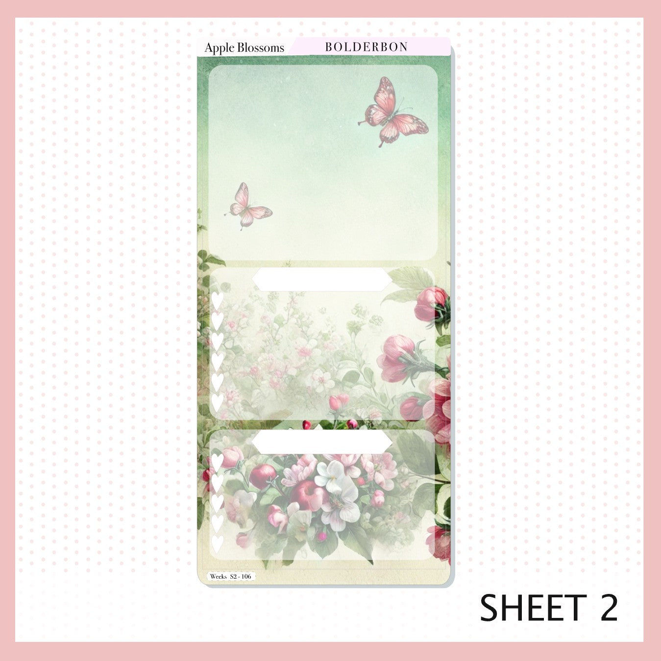 APPLE BLOSSOMS Hobonichi Weeks || Planner Sticker Kit