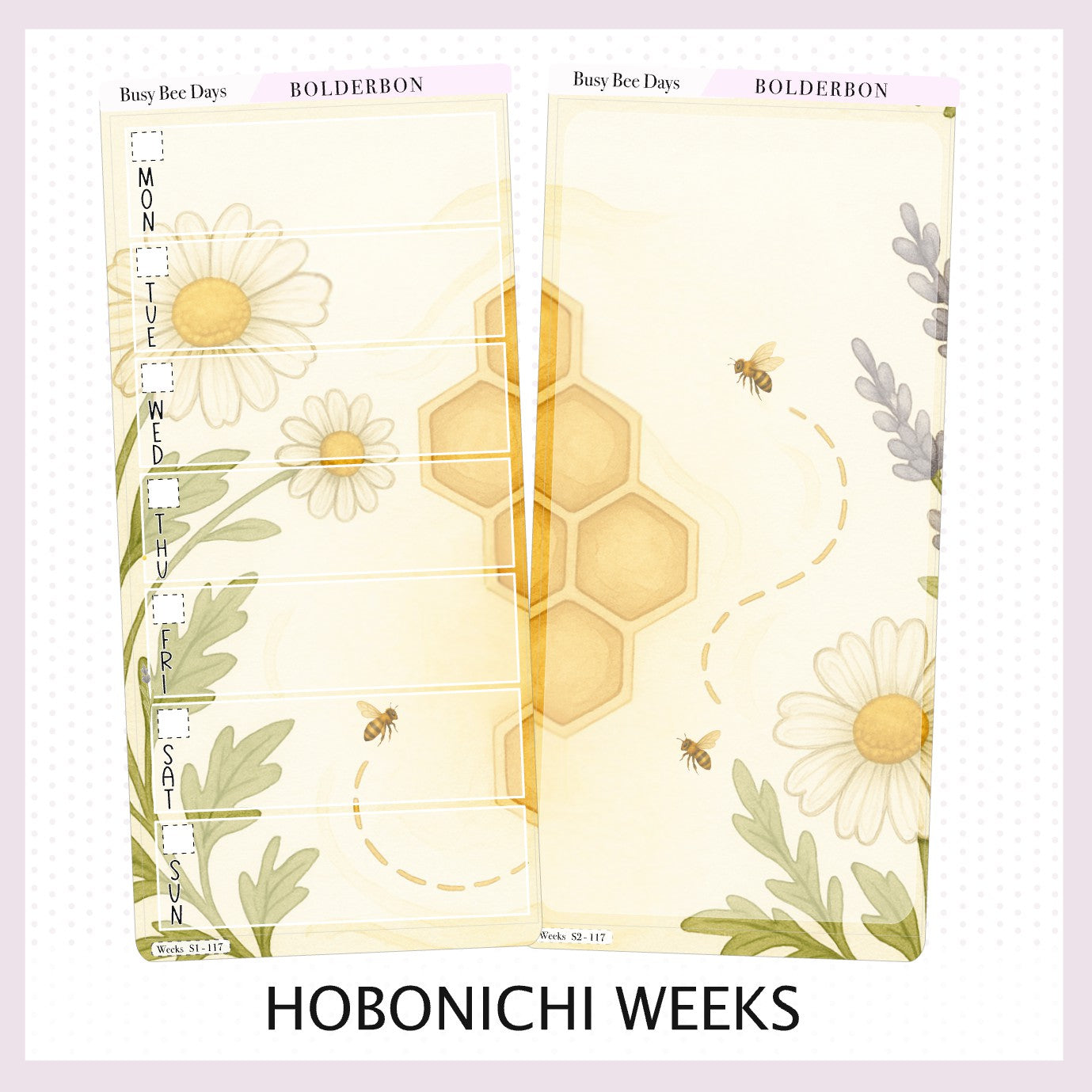 BUSY BEE DAYS Hobonichi Weeks || Bees, Florals & Cozy Farmhouse Vibe, Weekly Planner Sticker Kit