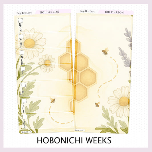 BUSY BEE DAYS Hobonichi Weeks || Bees, Florals & Cozy Farmhouse Vibe, Weekly Planner Sticker Kit
