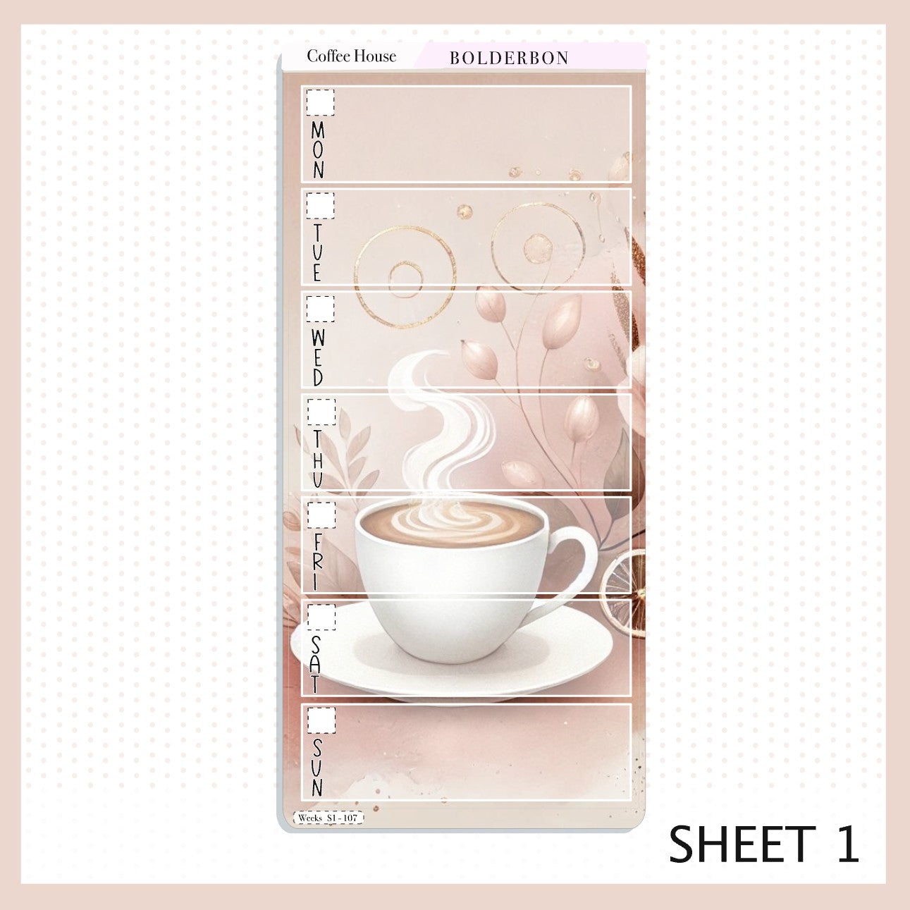 COFFEE HOUSE Hobonichi Weeks || Planner Sticker Kit