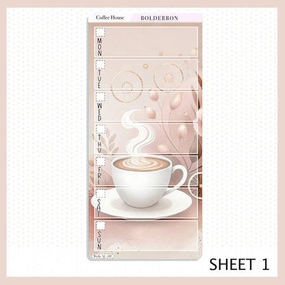 COFFEE HOUSE Hobonichi Weeks || Planner Sticker Kit