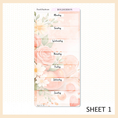 PEACH DAYDREAM || Hobonichi Weeks Sticker Kit